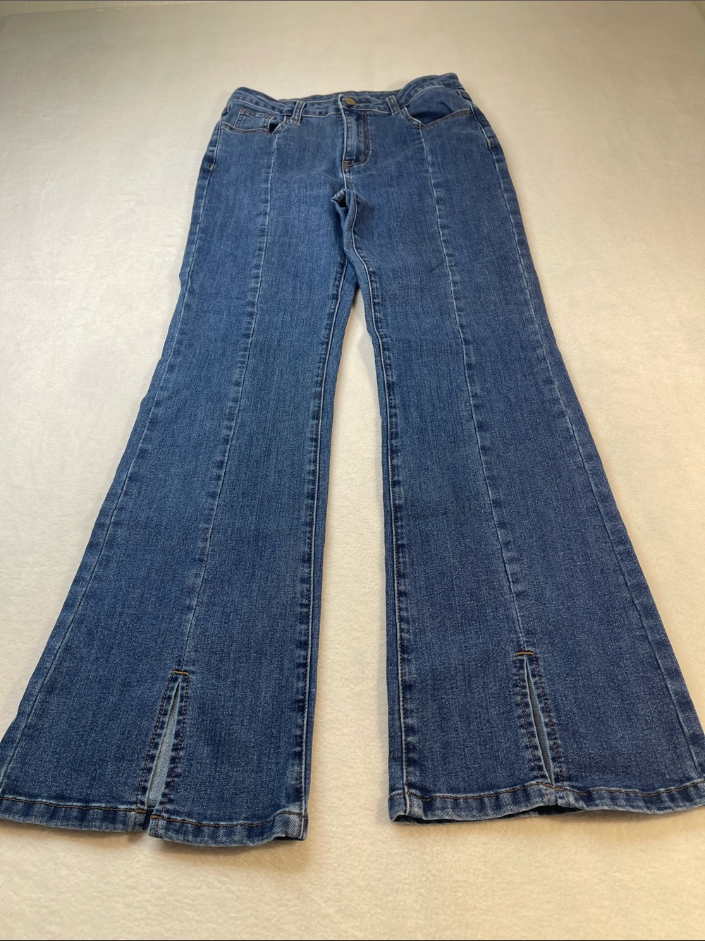 Cider Blue High-Rise Flare Jeans with Front Seam Detail WOMENS SIZE M